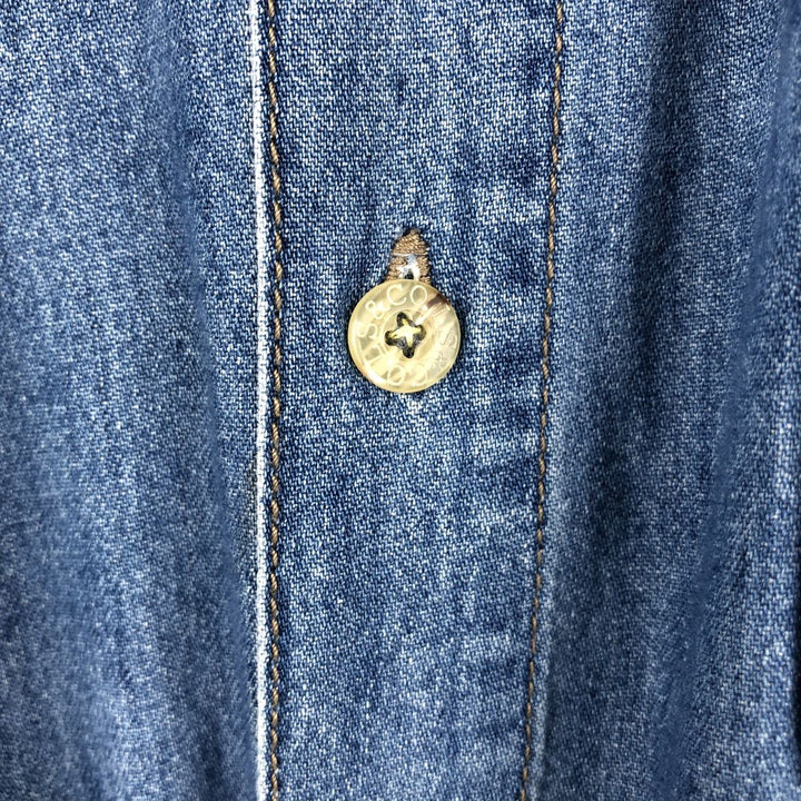 Levi's Jeanswear Long-Sleeve Button-Down Denim Shirt, Men's Size L (approx.) cotton blue type Vintage Second Hand