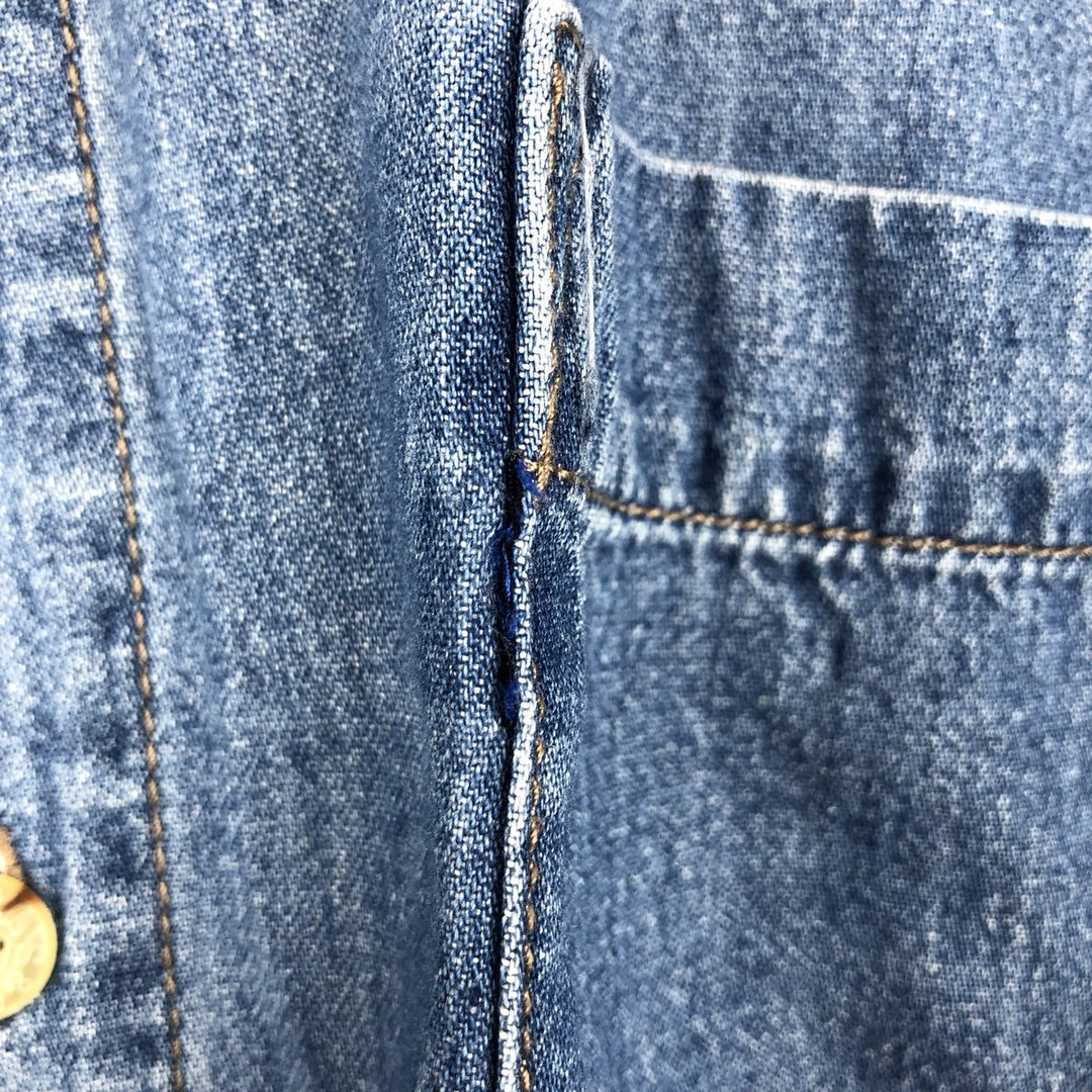 Levi's Jeanswear Long-Sleeve Button-Down Denim Shirt, Men's Size L (approx.) cotton blue type Vintage Second Hand