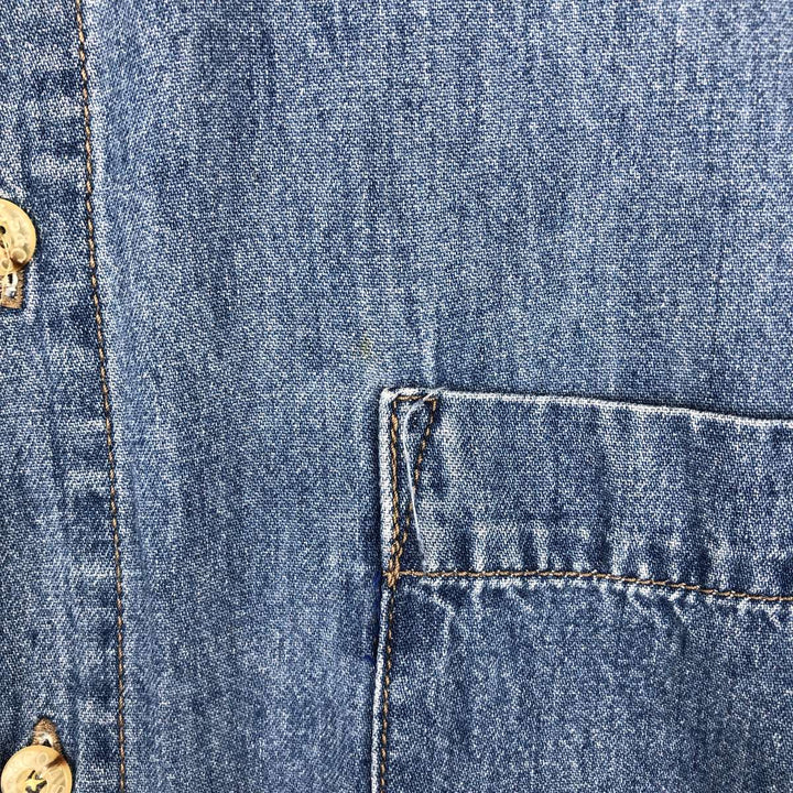 Levi's Jeanswear Long-Sleeve Button-Down Denim Shirt, Men's Size L (approx.) cotton blue type Vintage Second Hand