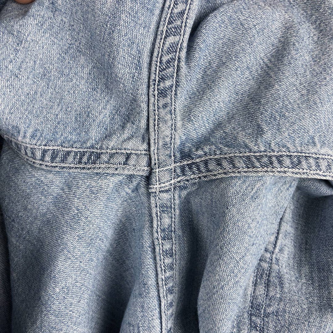 90'S GAP (Old GAP) Long-Sleeve Button-Down Denim Shirt, Made in Canada, Men's Size S (Equivalent), Vintage cotton blue type Vintage Second Hand