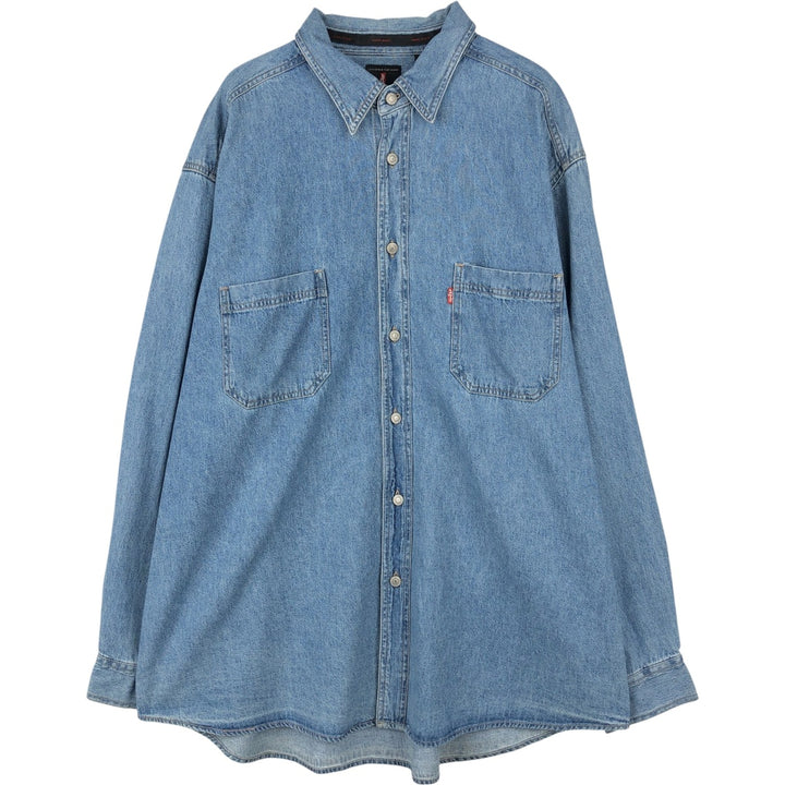 Levi's Red Tab Long Sleeve Denim Shirt, Men's Size XL cotton blue type Vintage Second Hand