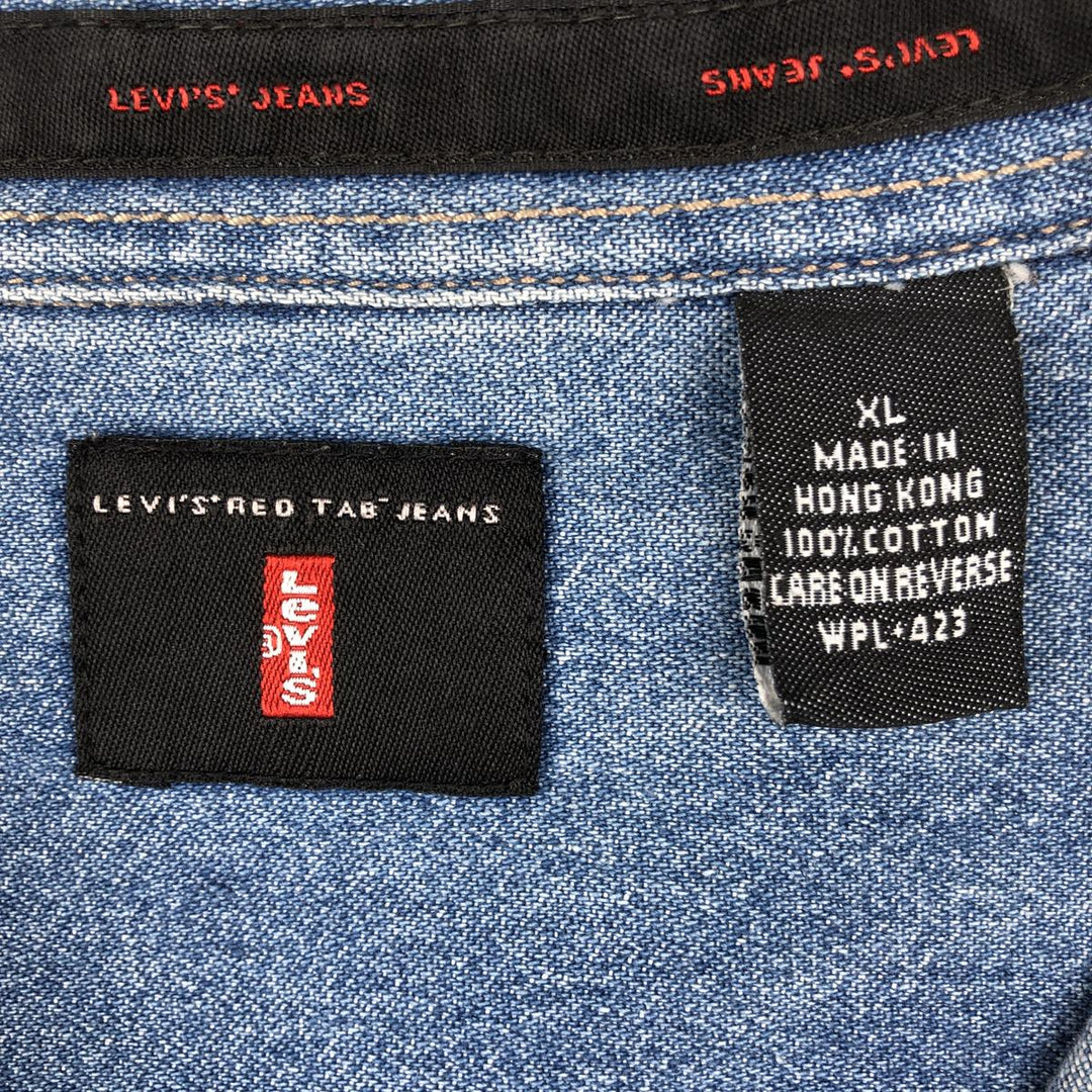 Levi's Red Tab Long Sleeve Denim Shirt, Men's Size XL cotton blue type Vintage Second Hand