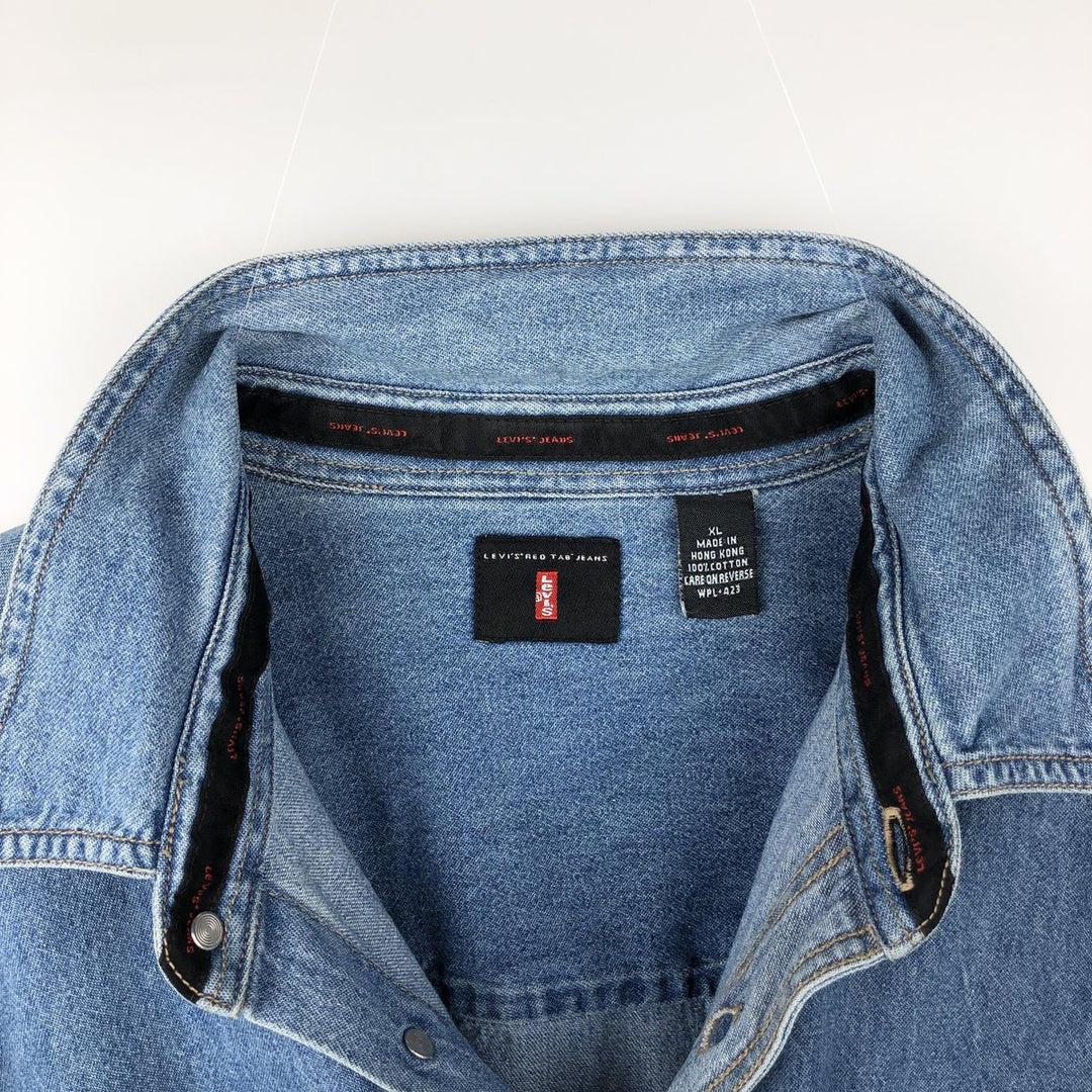 Levi's Red Tab Long Sleeve Denim Shirt, Men's Size XL cotton blue type Vintage Second Hand