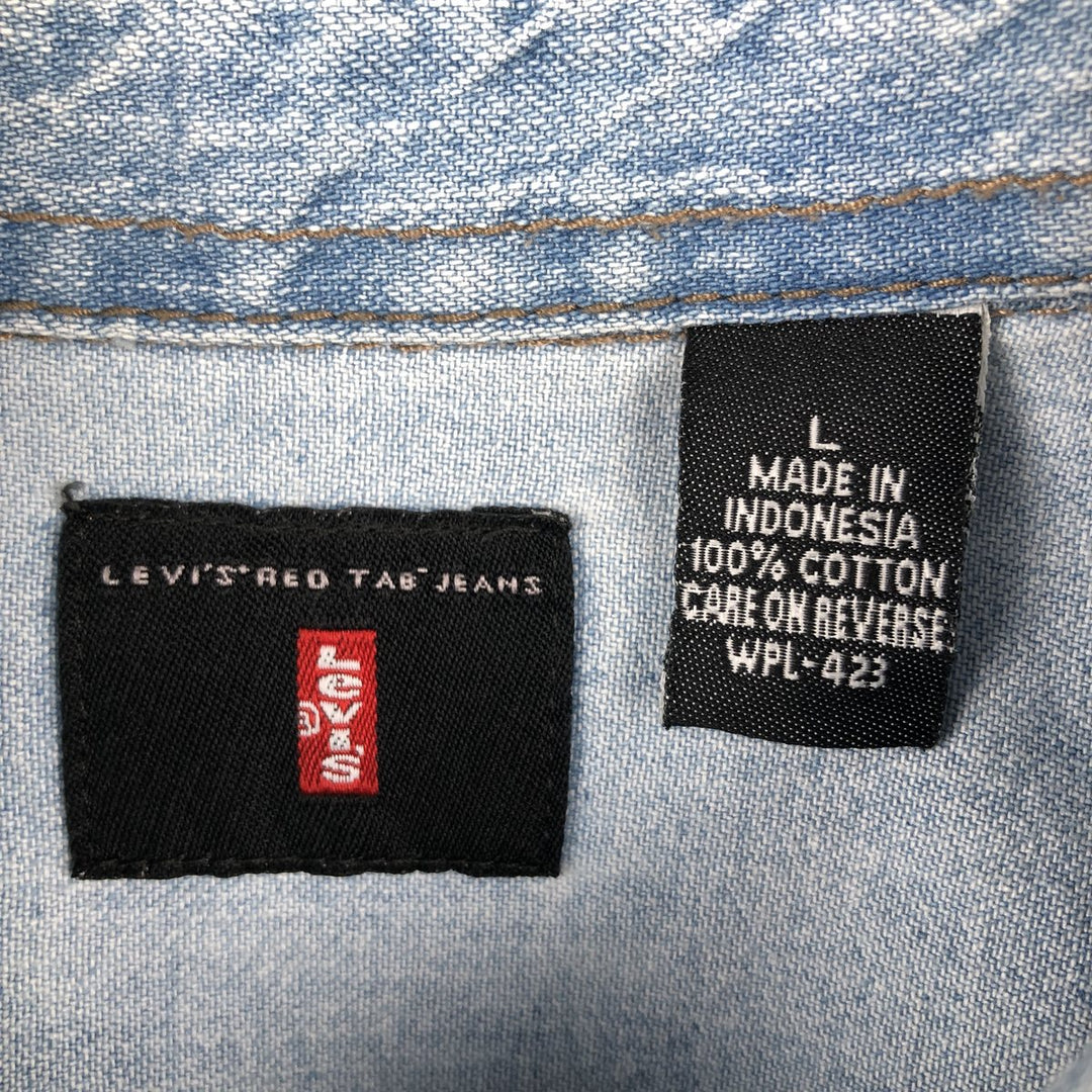 Levi's Red Tab Long Sleeve Denim Shirt, Men's Size L cotton blue type Vintage Second Hand