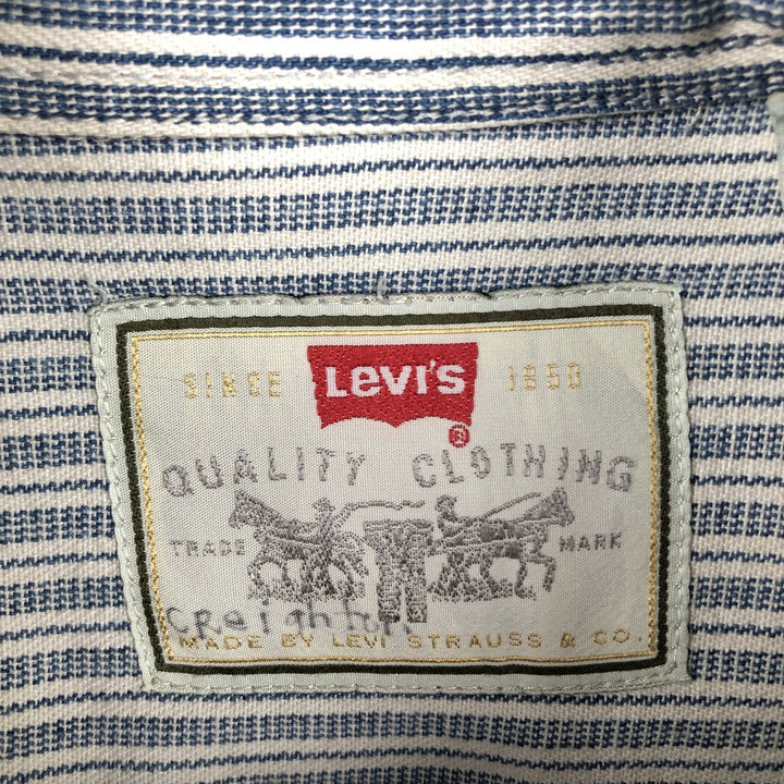 90'S Levi's Multi-Striped Long-Sleeve Denim Shirt, Men's Size M (Equivalent), Vintage cotton navy blue type Vintage Second Hand