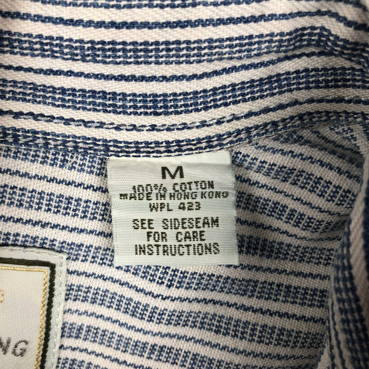 90'S Levi's Multi-Striped Long-Sleeve Denim Shirt, Men's Size M (Equivalent), Vintage cotton navy blue type Vintage Second Hand