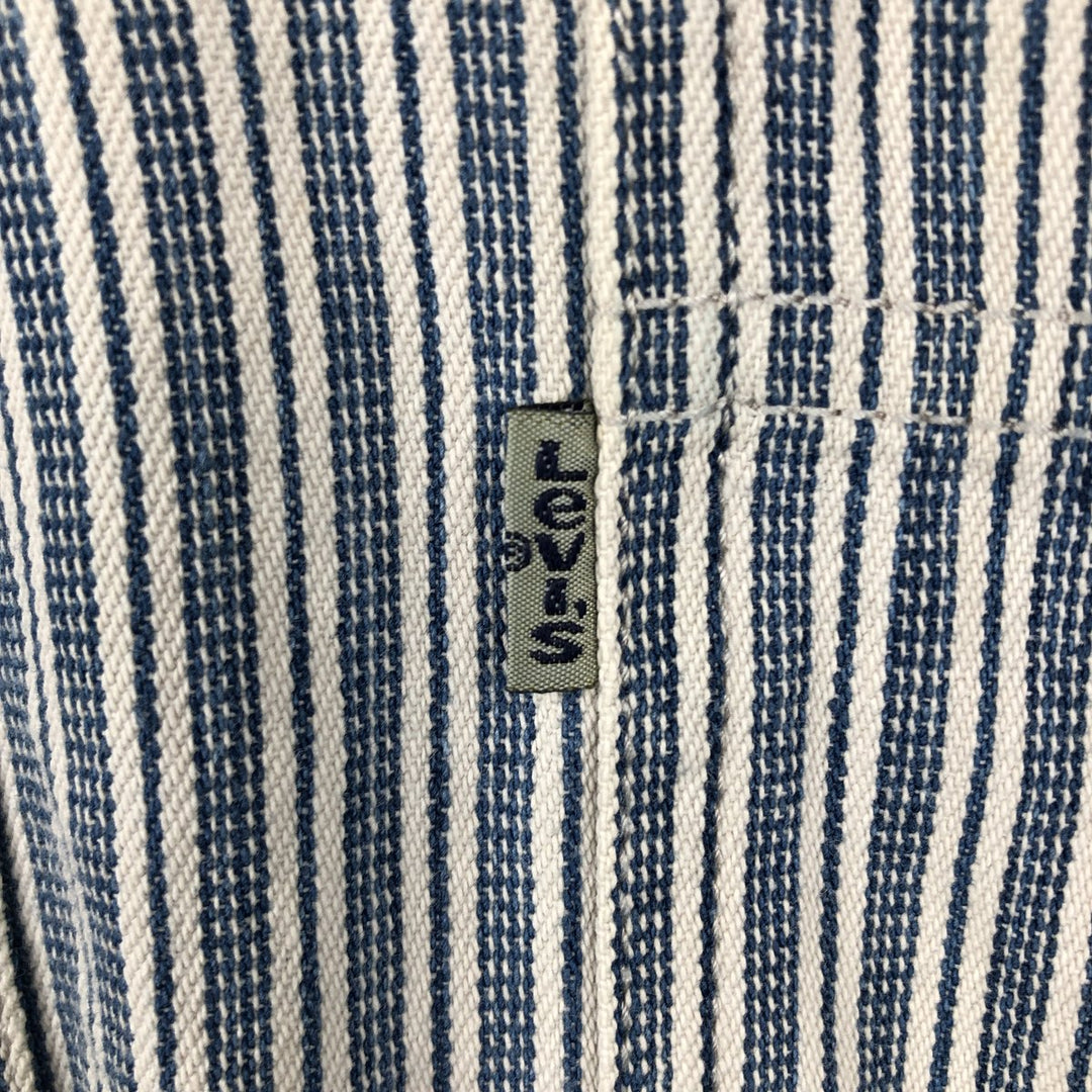 90'S Levi's Multi-Striped Long-Sleeve Denim Shirt, Men's Size M (Equivalent), Vintage cotton navy blue type Vintage Second Hand