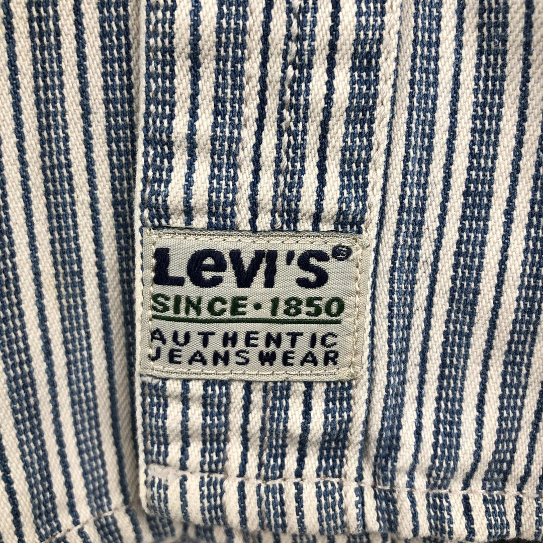 90'S Levi's Multi-Striped Long-Sleeve Denim Shirt, Men's Size M (Equivalent), Vintage cotton navy blue type Vintage Second Hand