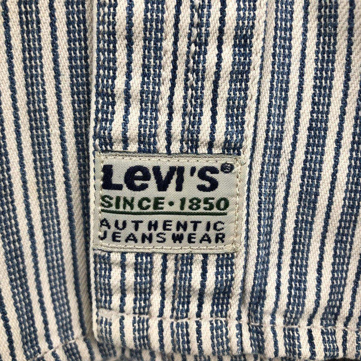 90'S Levi's Multi-Striped Long-Sleeve Denim Shirt, Men's Size M (Equivalent), Vintage cotton navy blue type Vintage Second Hand