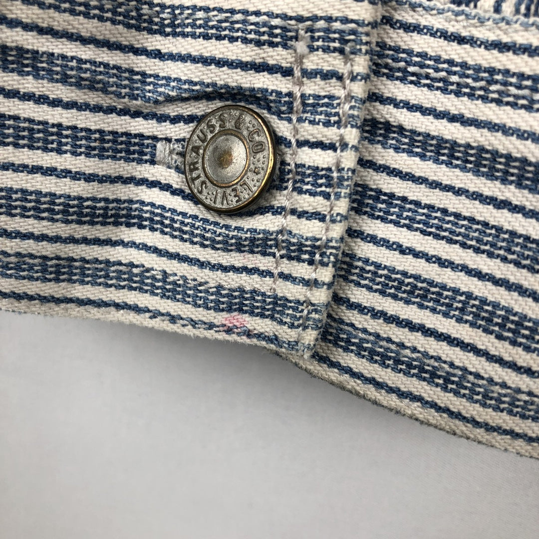 90'S Levi's Multi-Striped Long-Sleeve Denim Shirt, Men's Size M (Equivalent), Vintage cotton navy blue type Vintage Second Hand