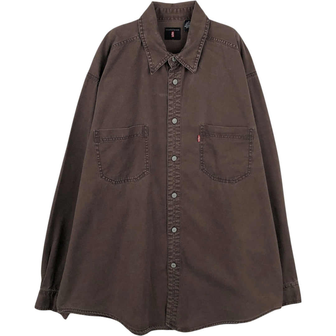 Levi's Red Tab Long Sleeve Denim Shirt, Men's Size XL cotton brown type Vintage Second Hand