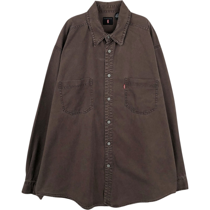 Levi's Red Tab Long Sleeve Denim Shirt, Men's Size XL cotton brown type Vintage Second Hand