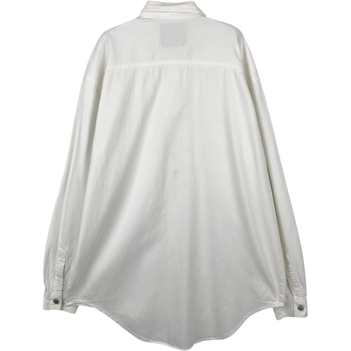 90'S Vintage Levi's Long Sleeve White Denim Shirt, Men's Size Medium cotton white type Vintage Second Hand