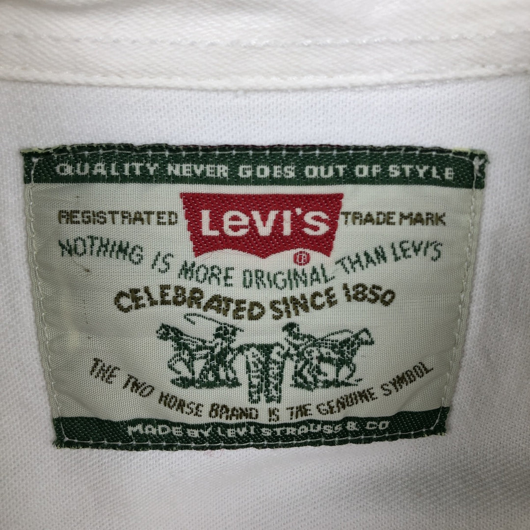 90'S Vintage Levi's Long Sleeve White Denim Shirt, Men's Size Medium cotton white type Vintage Second Hand