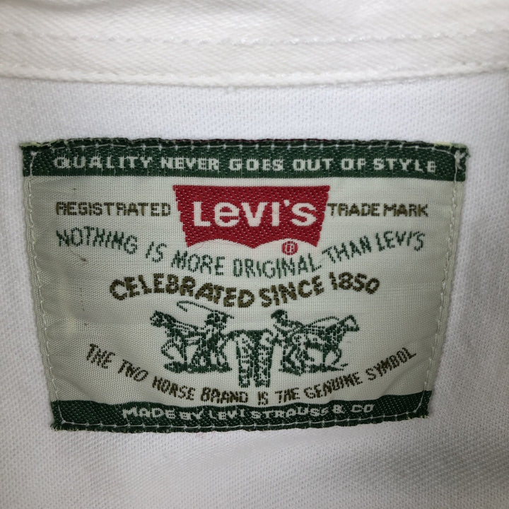 90'S Vintage Levi's Long Sleeve White Denim Shirt, Men's Size Medium cotton white type Vintage Second Hand
