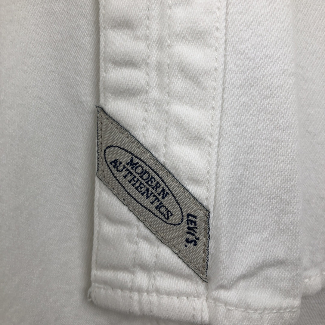 90'S Vintage Levi's Long Sleeve White Denim Shirt, Men's Size Medium cotton white type Vintage Second Hand