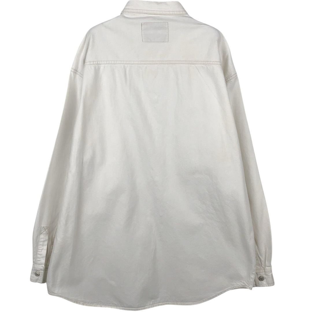 90'S Levi's long-sleeved white denim shirt, men's size L equivalent, vintage. cotton white type Vintage Second Hand