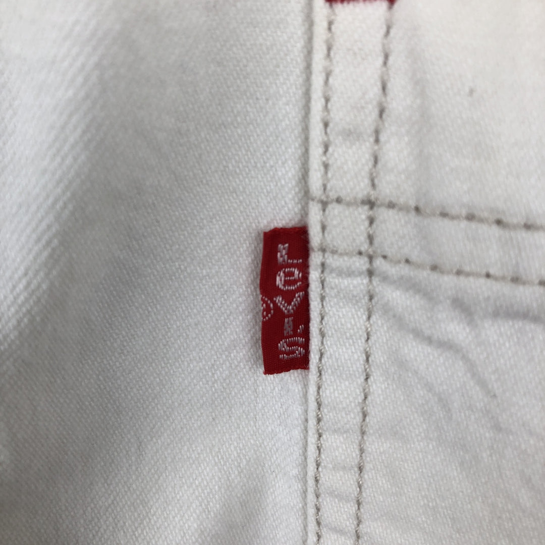 90'S Levi's long-sleeved white denim shirt, men's size L equivalent, vintage. cotton white type Vintage Second Hand
