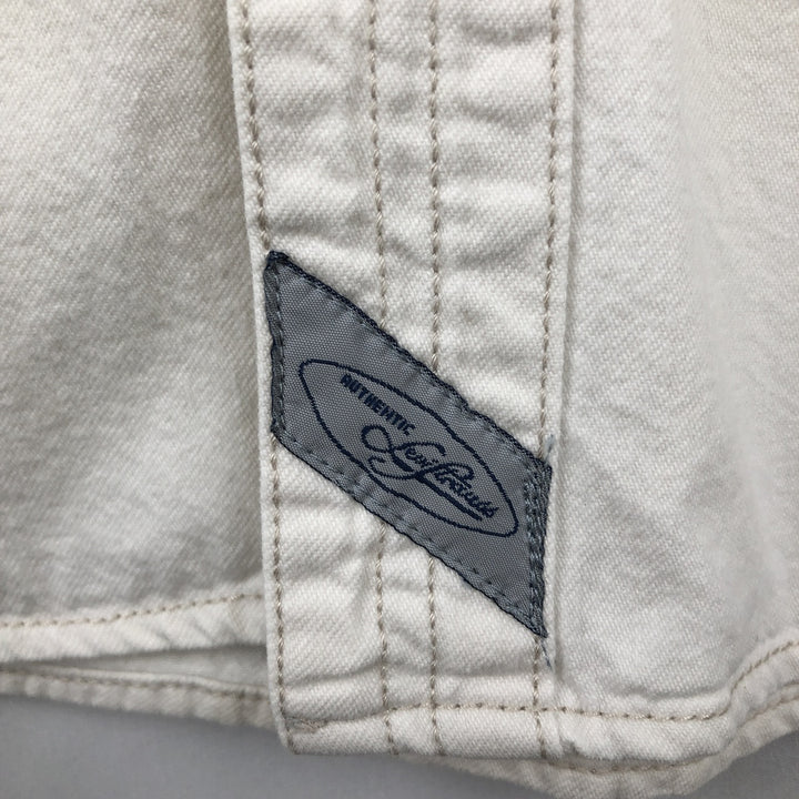 90'S Levi's long-sleeved white denim shirt, men's size L equivalent, vintage. cotton white type Vintage Second Hand
