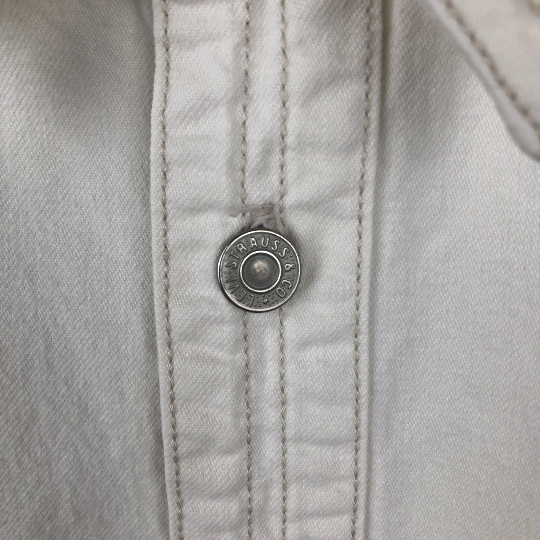 90'S Levi's long-sleeved white denim shirt, men's size L equivalent, vintage. cotton white type Vintage Second Hand