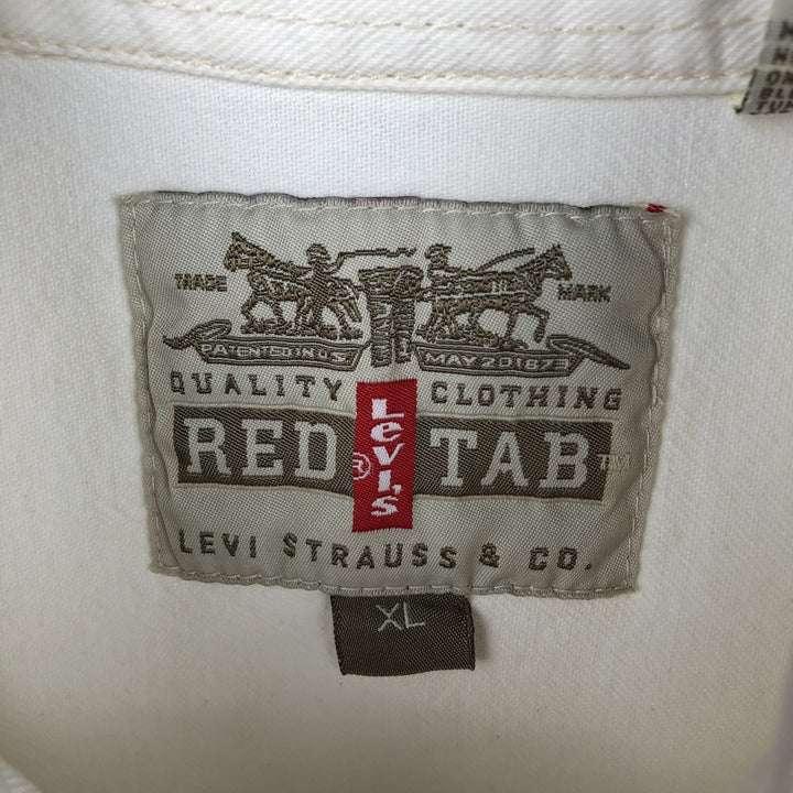 Levi's RED TAB Long-Sleeve Button-Down White Denim Shirt, Men's Size XL (approx.) cotton white type Vintage Second Hand