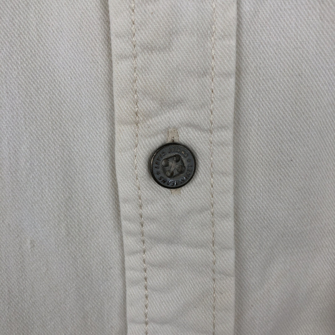 Levi's RED TAB Long-Sleeve Button-Down White Denim Shirt, Men's Size XL (approx.) cotton white type Vintage Second Hand
