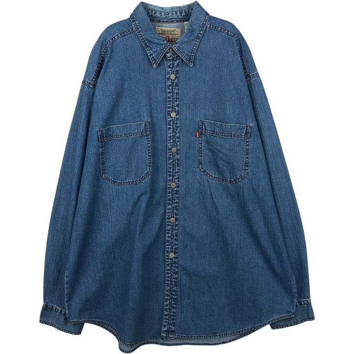 Levi's Red Tab Long Sleeve Denim Shirt, Men's Size XL cotton blue type Vintage Second Hand