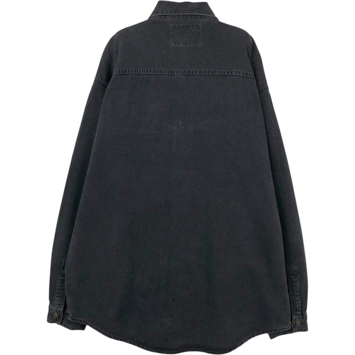 Levi's long-sleeved black denim shirt, size L, men's cotton black type Vintage Second Hand