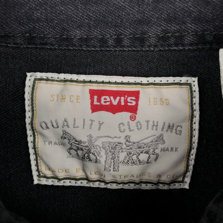Levi's long-sleeved black denim shirt, size L, men's cotton black type Vintage Second Hand