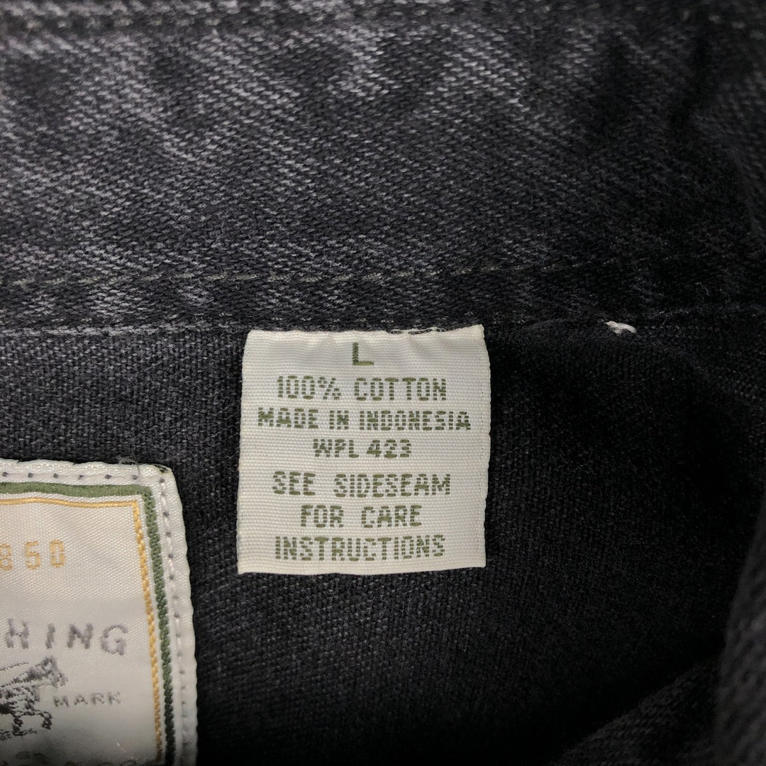 Levi's long-sleeved black denim shirt, size L, men's cotton black type Vintage Second Hand