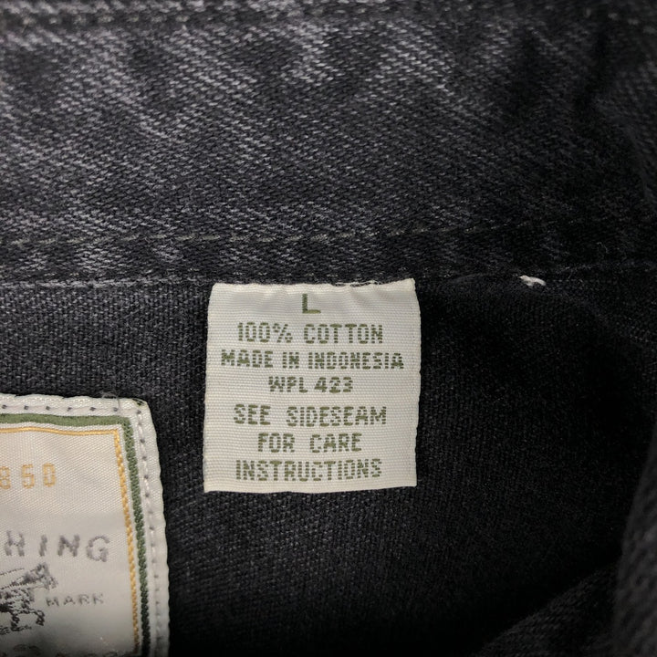 Levi's long-sleeved black denim shirt, size L, men's cotton black type Vintage Second Hand