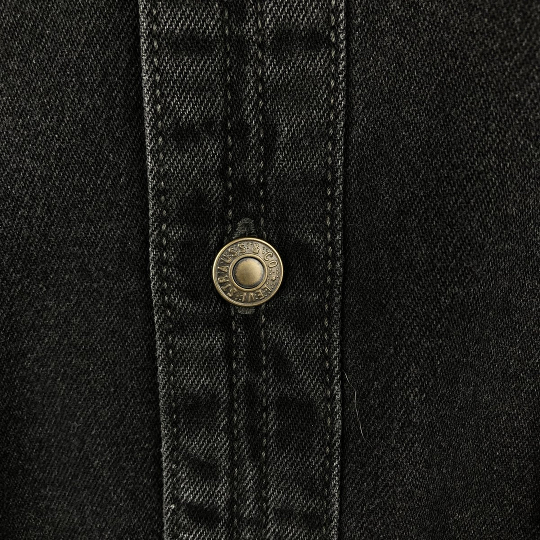 Levi's long-sleeved black denim shirt, size L, men's cotton black type Vintage Second Hand