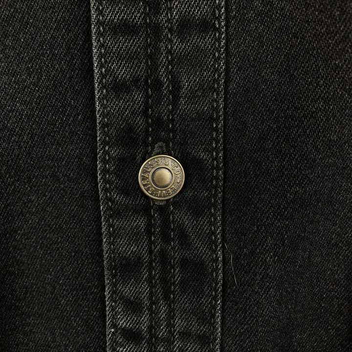 Levi's long-sleeved black denim shirt, size L, men's cotton black type Vintage Second Hand