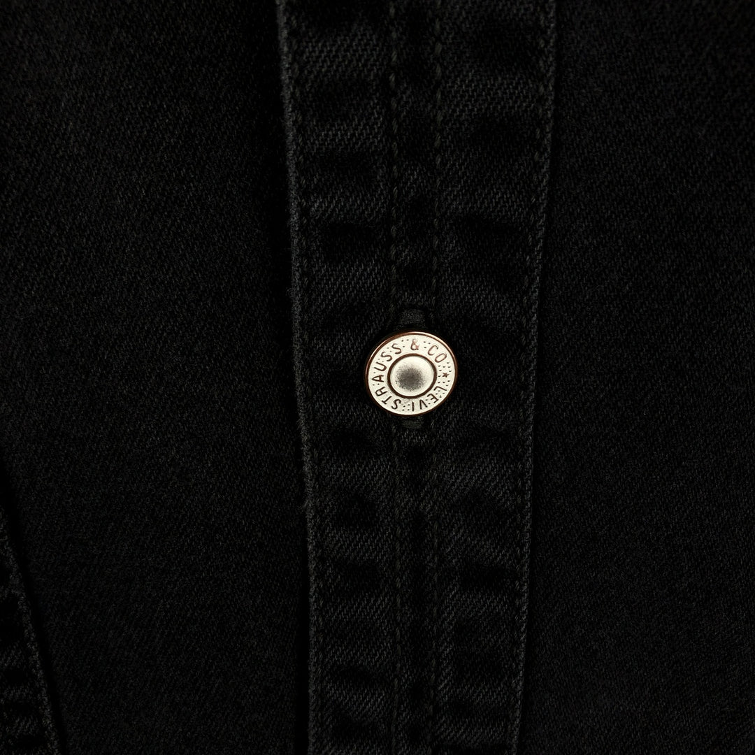 Levi's RED TAB Long-Sleeve Black Denim Shirt, Men's Size L (approx.) cotton black type Vintage Second Hand
