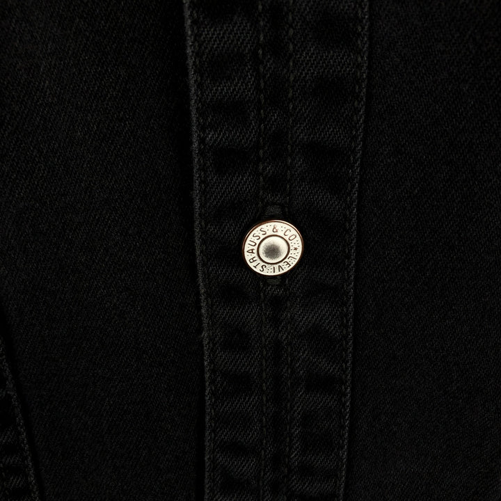 Levi's RED TAB Long-Sleeve Black Denim Shirt, Men's Size L (approx.) cotton black type Vintage Second Hand