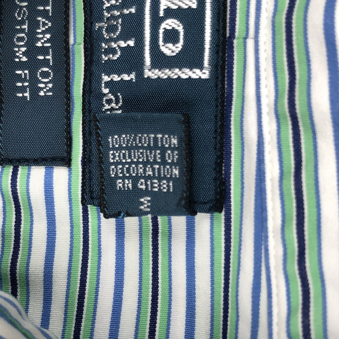 Ralph Lauren POLO by Ralph Lauren STANTON CUSTOM FIT Long-Sleeve Striped Shirt, Men's Size L (approx.) cotton Blue type light blue Vintage Second Hand