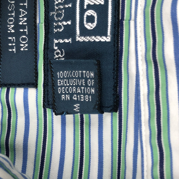 Ralph Lauren POLO by Ralph Lauren STANTON CUSTOM FIT Long-Sleeve Striped Shirt, Men's Size L (approx.) cotton Blue type light blue Vintage Second Hand