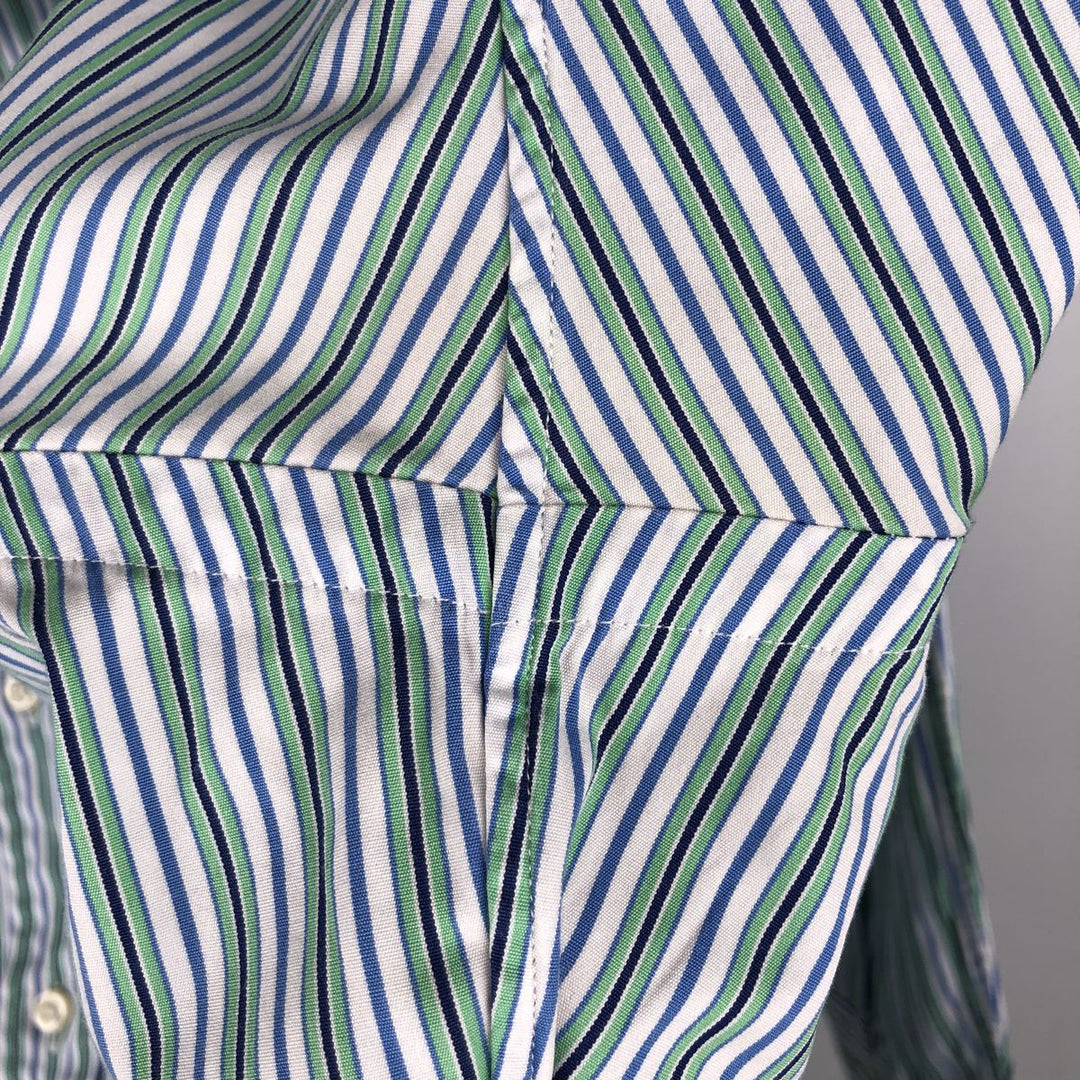 Ralph Lauren POLO by Ralph Lauren STANTON CUSTOM FIT Long-Sleeve Striped Shirt, Men's Size L (approx.) cotton Blue type light blue Vintage Second Hand