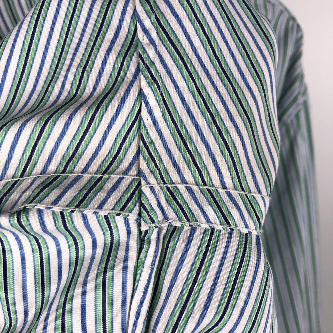 Ralph Lauren POLO by Ralph Lauren STANTON CUSTOM FIT Long-Sleeve Striped Shirt, Men's Size L (approx.) cotton Blue type light blue Vintage Second Hand