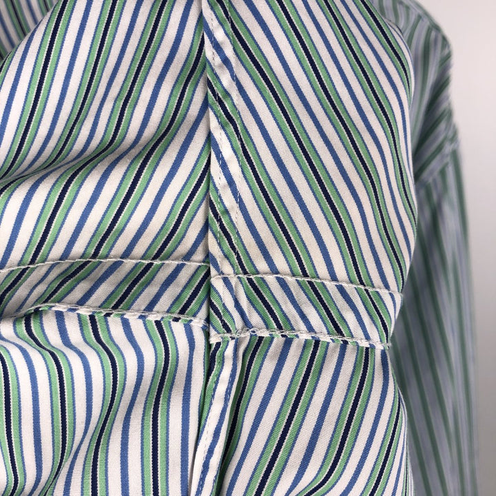 Ralph Lauren POLO by Ralph Lauren STANTON CUSTOM FIT Long-Sleeve Striped Shirt, Men's Size L (approx.) cotton Blue type light blue Vintage Second Hand