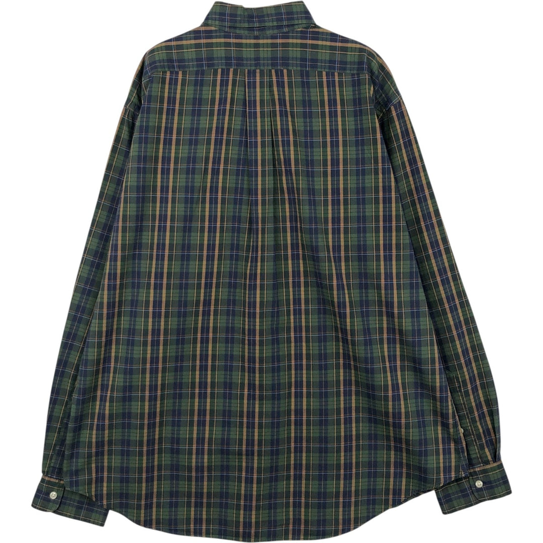 Ralph Lauren Classic Fit Long Sleeve Button Down Check Shirt Men's XL cotton green type Vintage Second Hand