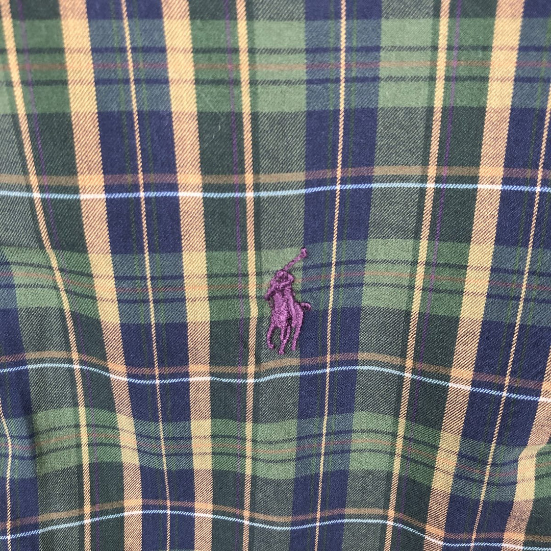 Ralph Lauren Classic Fit Long Sleeve Button Down Check Shirt Men's XL cotton green type Vintage Second Hand
