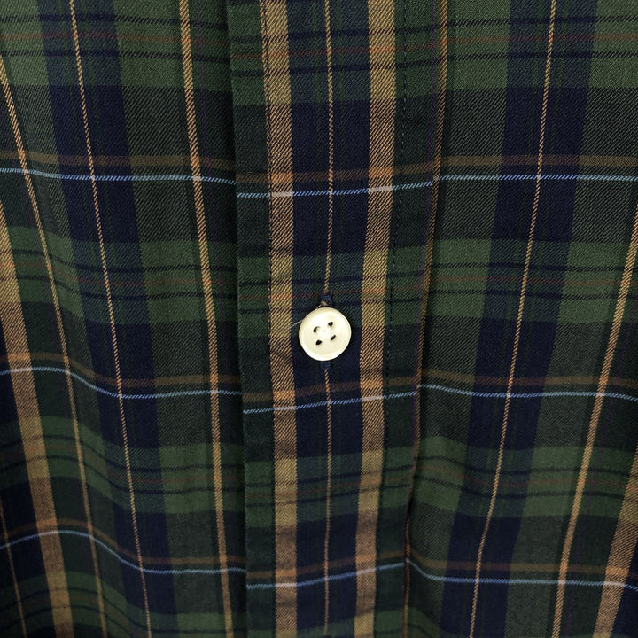 Ralph Lauren Classic Fit Long Sleeve Button Down Check Shirt Men's XL cotton green type Vintage Second Hand