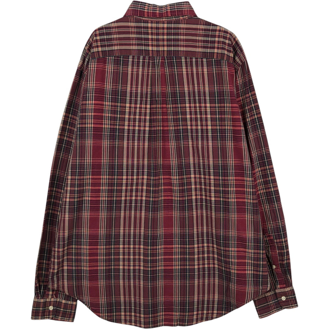 Ralph Lauren Classic Fit Long Sleeve Button Down Check Shirt Men's XL cotton red type Vintage Second Hand