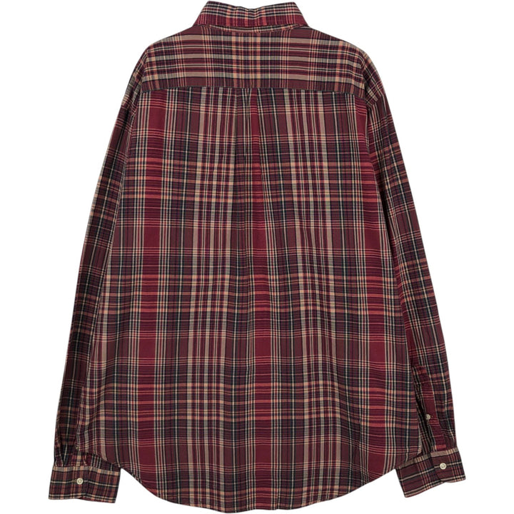 Ralph Lauren Classic Fit Long Sleeve Button Down Check Shirt Men's XL cotton red type Vintage Second Hand