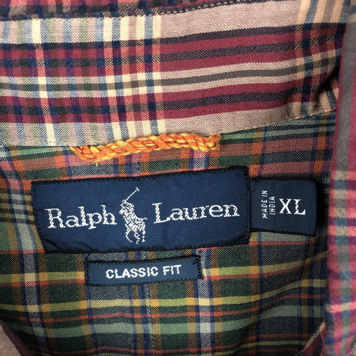 Ralph Lauren Classic Fit Long Sleeve Button Down Check Shirt Men's XL cotton red type Vintage Second Hand
