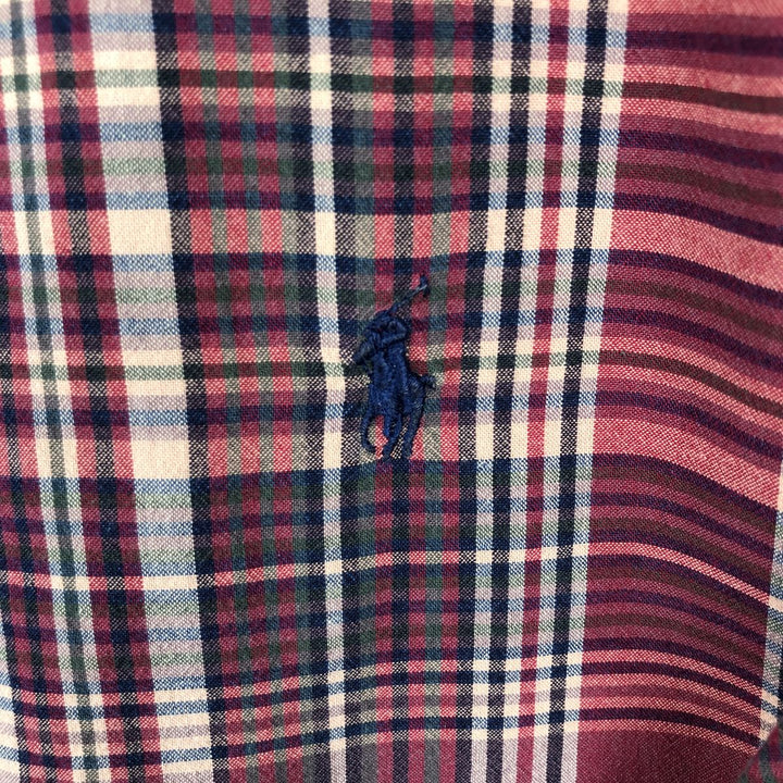 Ralph Lauren Classic Fit Long Sleeve Button Down Check Shirt Men's XL cotton red type Vintage Second Hand