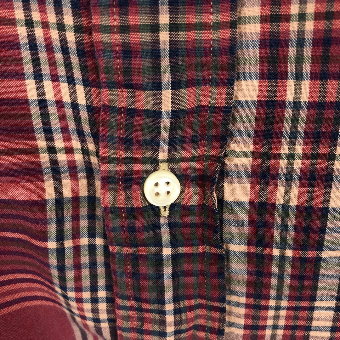 Ralph Lauren Classic Fit Long Sleeve Button Down Check Shirt Men's XL cotton red type Vintage Second Hand