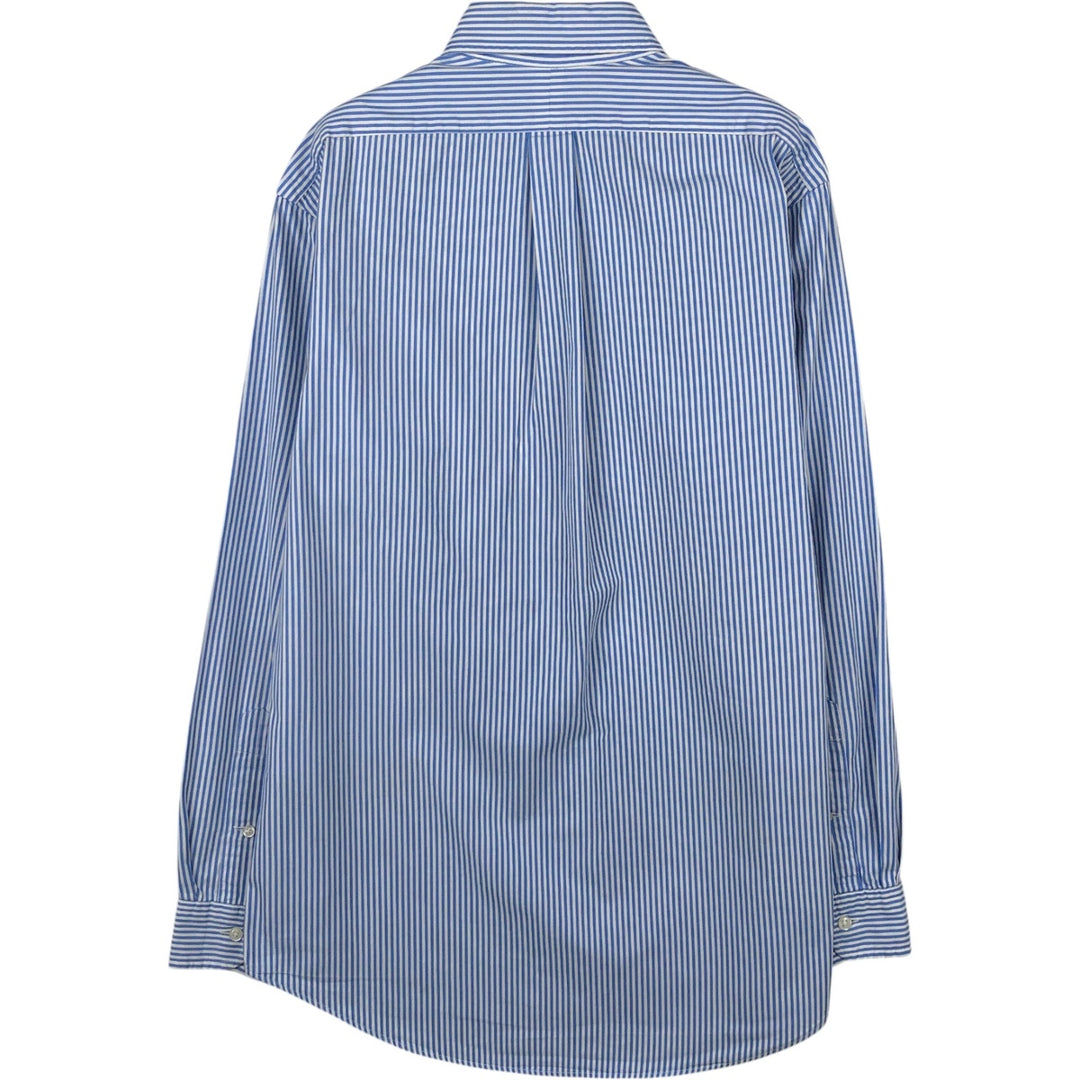 Ralph Lauren CUSTOM FIT long sleeve button down striped shirt men's size M cotton Blue type light blue Vintage Second Hand