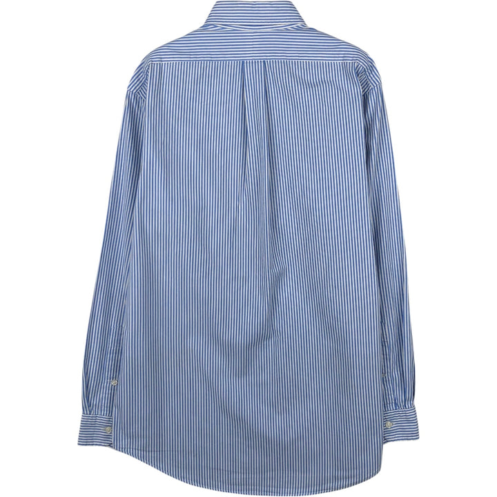 Ralph Lauren CUSTOM FIT long sleeve button down striped shirt men's size M cotton Blue type light blue Vintage Second Hand